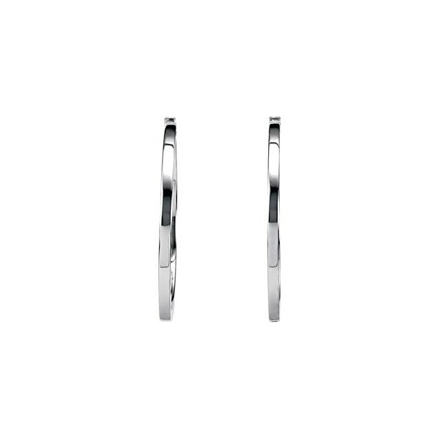 Sterling Silver Square Tube Hinged Hoop Earrings