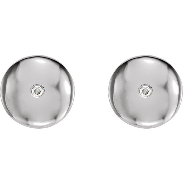 .03 CTW Natural Diamond Domed Earrings