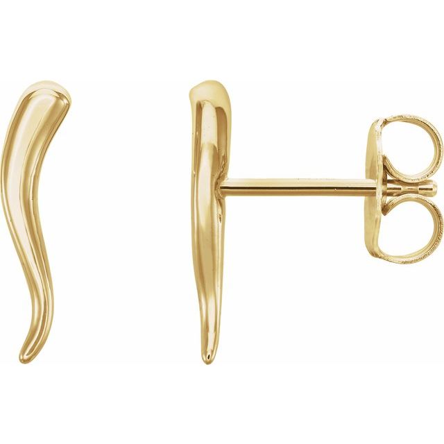 14K Horn Earrings