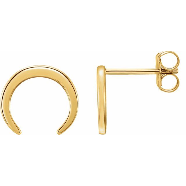 14K Crescent Earrings