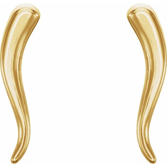 14K Horn Earrings