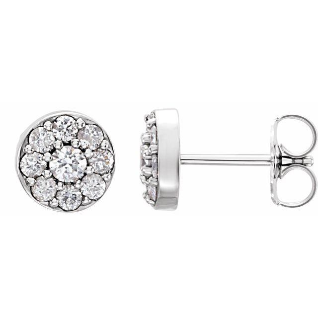 14K 3/8 CTW Natural Diamond Earrings