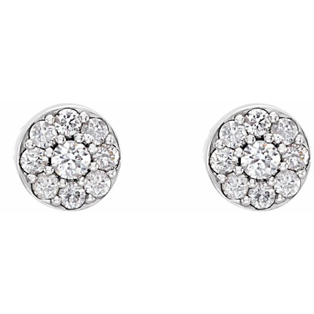 14K 3/8 CTW Natural Diamond Earrings