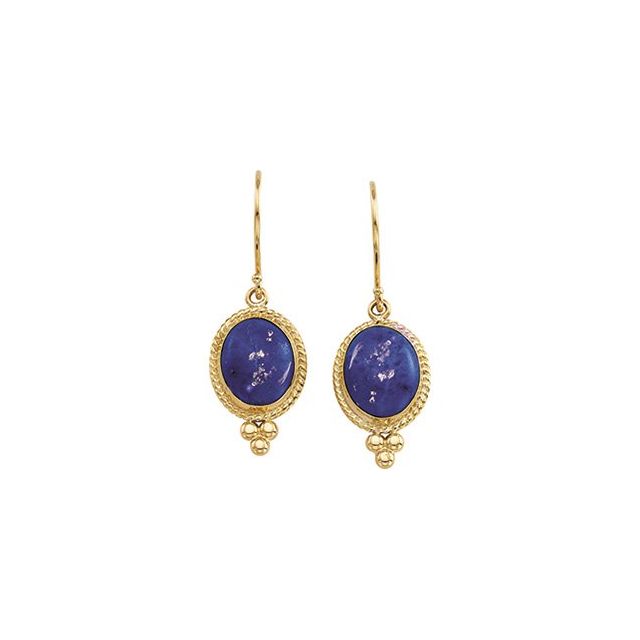 14K Natural Lapis Earring