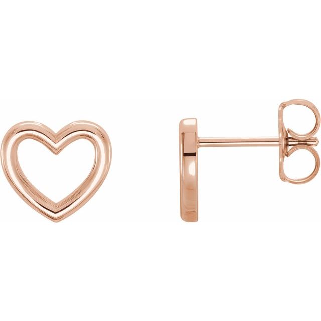 14K Heart Earrings