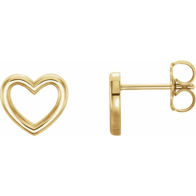 14K Heart Earrings