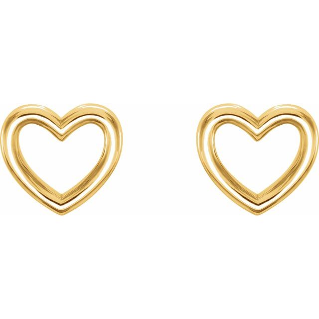 14K Heart Earrings