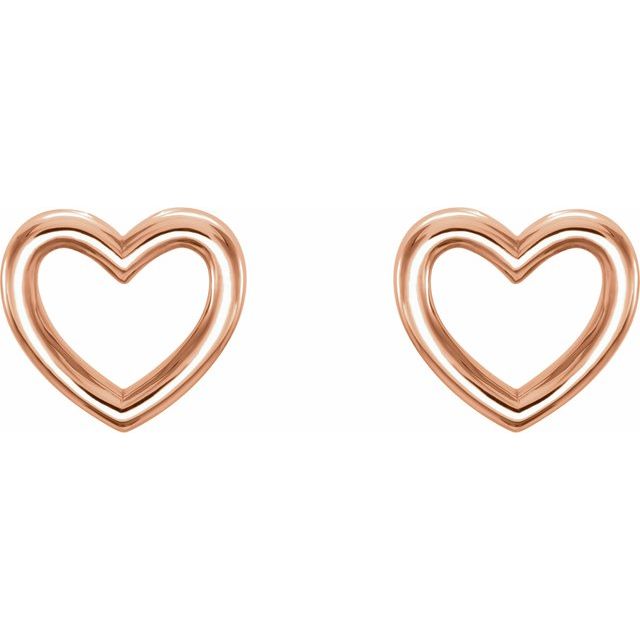 14K Heart Earrings