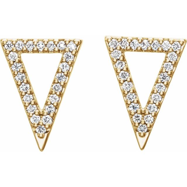 14K 1/5 CTW Natural Diamond Triangle Earrings