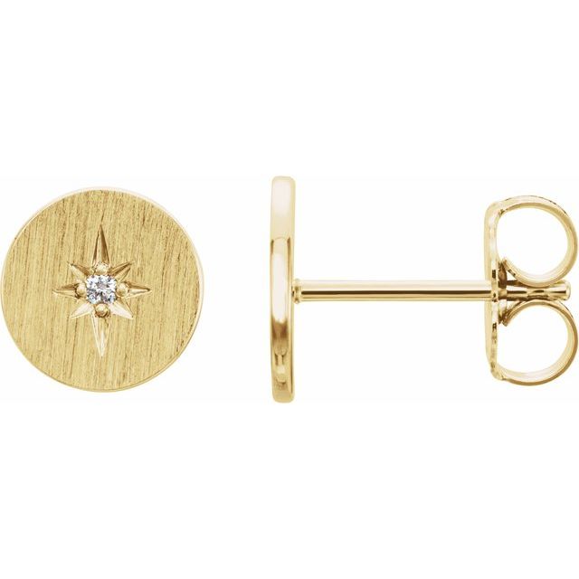 14K .02 CTW Natural Diamond Earrings