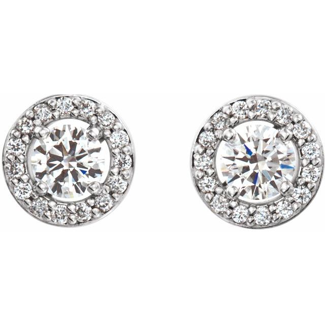 14K 1/2 CTW Lab-Grown Diamond Halo-Style Earrings