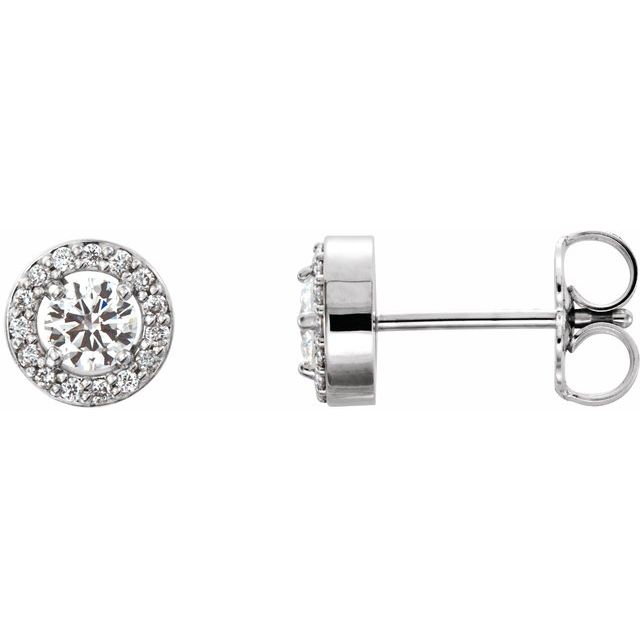 14K 1/2 CTW Lab-Grown Diamond Halo-Style Earrings