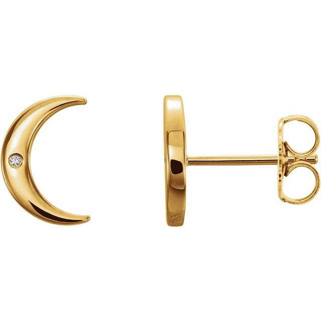 14K .005 CTW Natural Diamond Crescent Earrings