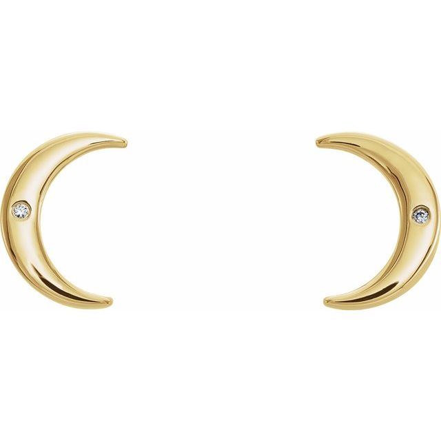 14K .005 CTW Natural Diamond Crescent Earrings
