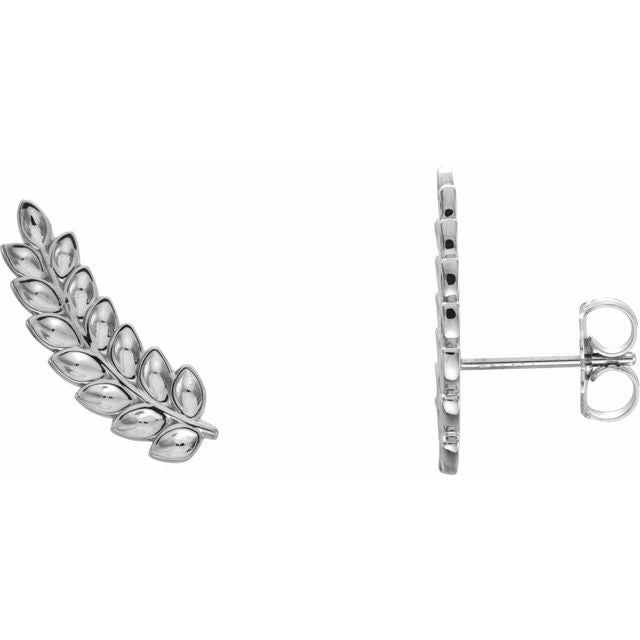 14K Petite Leaf Ear Climbers