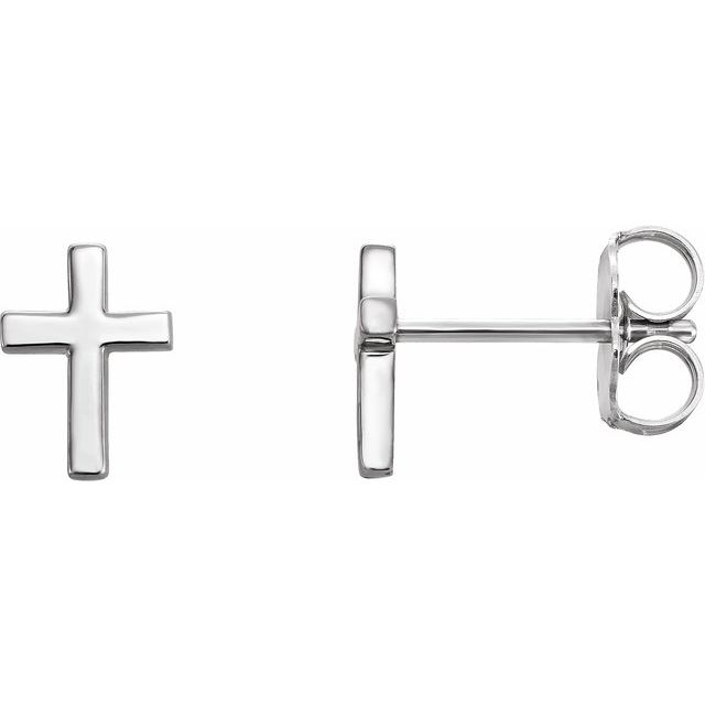 14K Cross Earrings