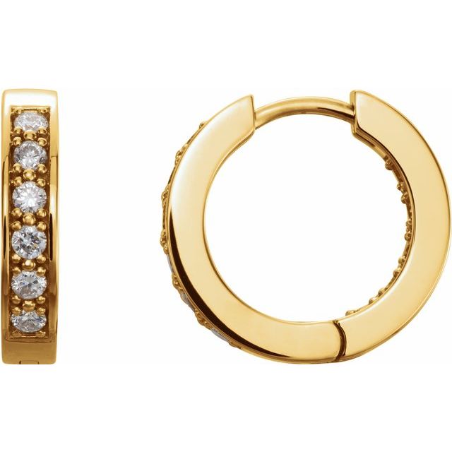 14K 1/2 CTW Natural Diamond Inside-Outside Hoop Earrings