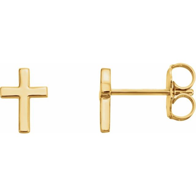 14K Cross Earrings
