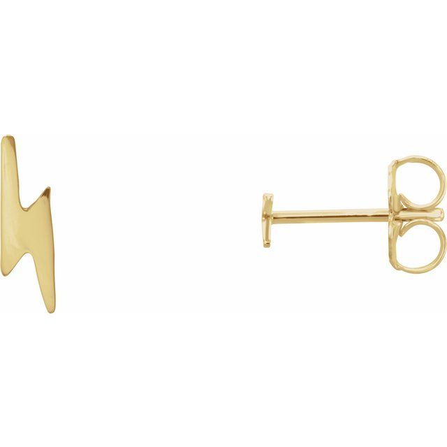 14K Lightning Bolt Earrings