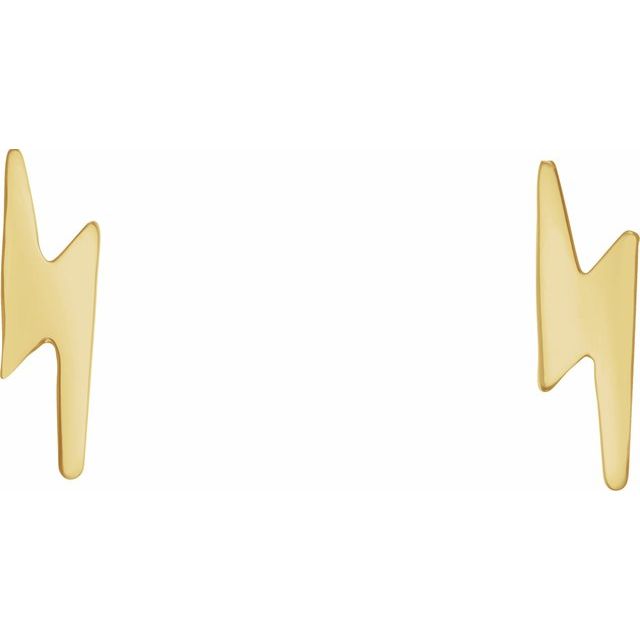 14K Lightning Bolt Earrings
