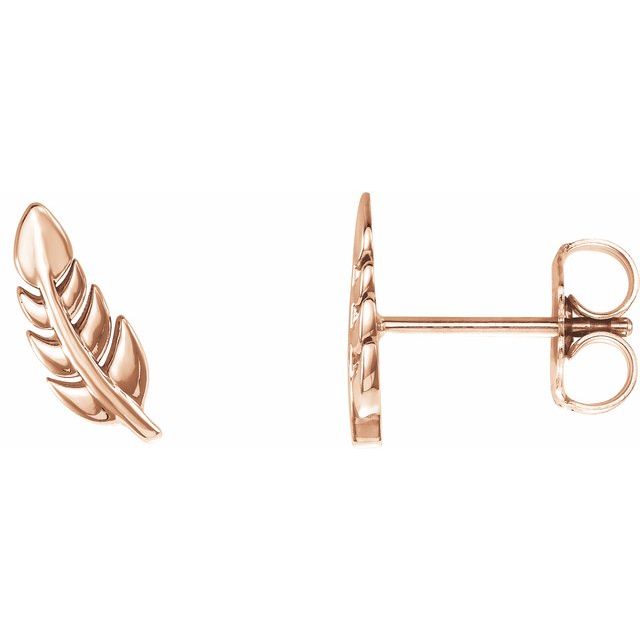 14K Leaf Earrings