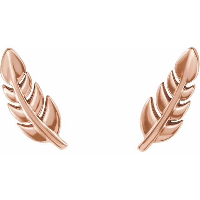 14K Leaf Earrings