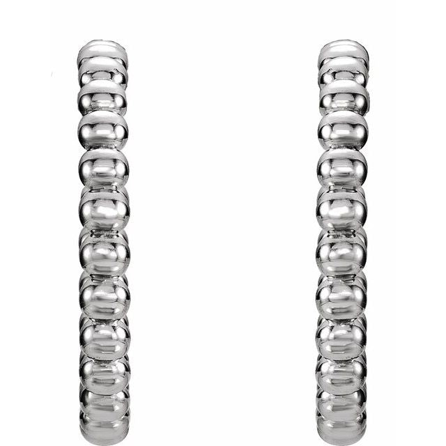 14K Beaded Hoop Earrings