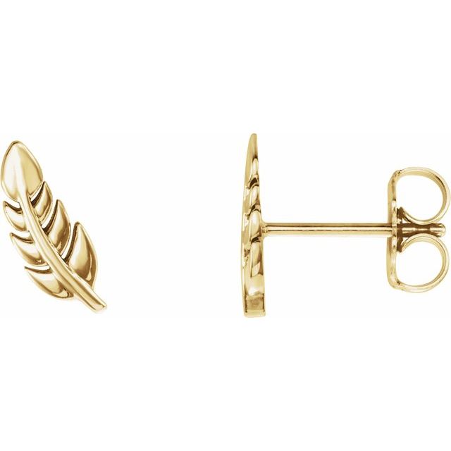 14K Leaf Earrings