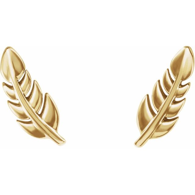 14K Leaf Earrings