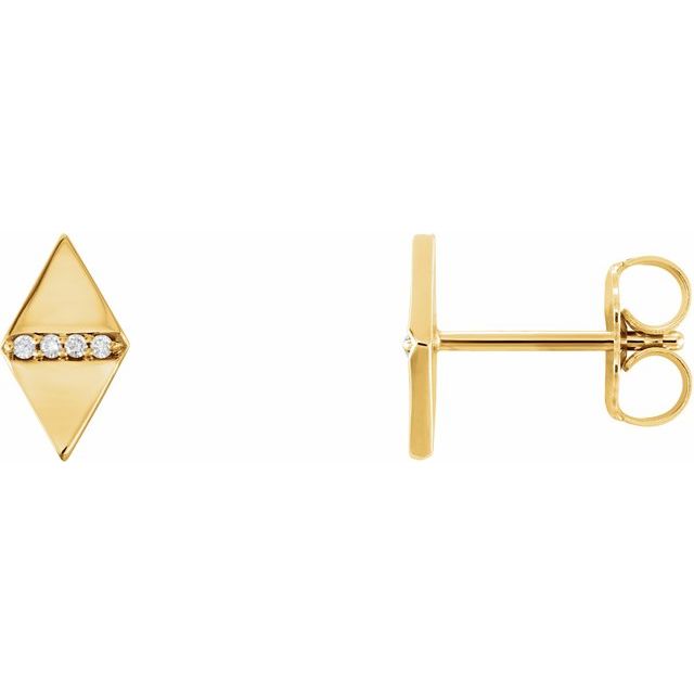14K .025 CTW Natural Diamond Geometric Earrings