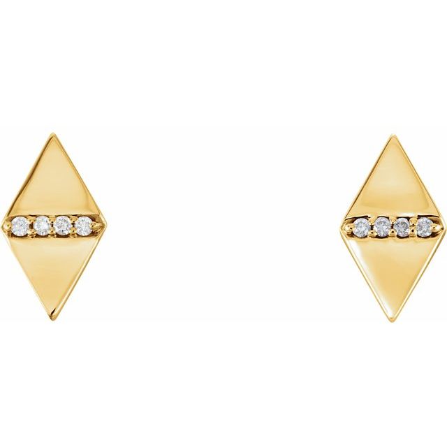 14K .025 CTW Natural Diamond Geometric Earrings