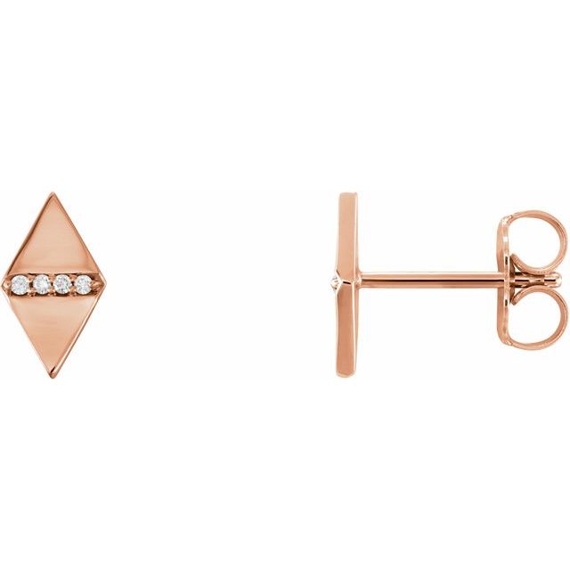 14K .025 CTW Natural Diamond Geometric Earrings