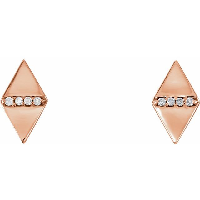 14K .025 CTW Natural Diamond Geometric Earrings