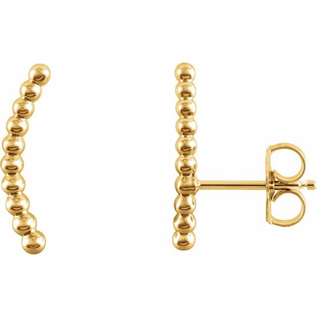 14K Beaded Ear Climbers