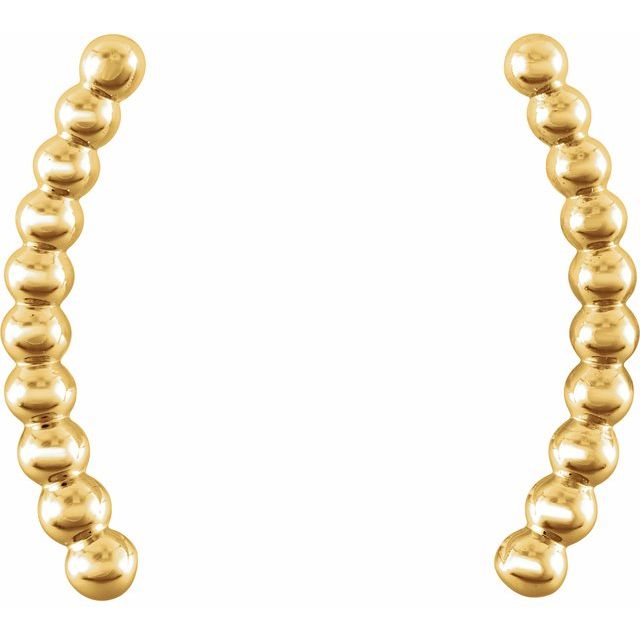 14K Beaded Ear Climbers