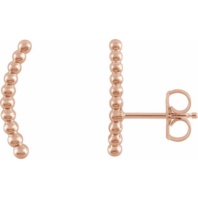 14K Beaded Ear Climbers