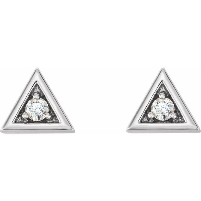14K 1/8 CTW Natural Diamond Geometric Earrings
