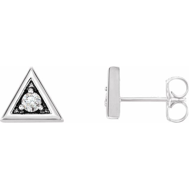 14K 1/8 CTW Natural Diamond Geometric Earrings