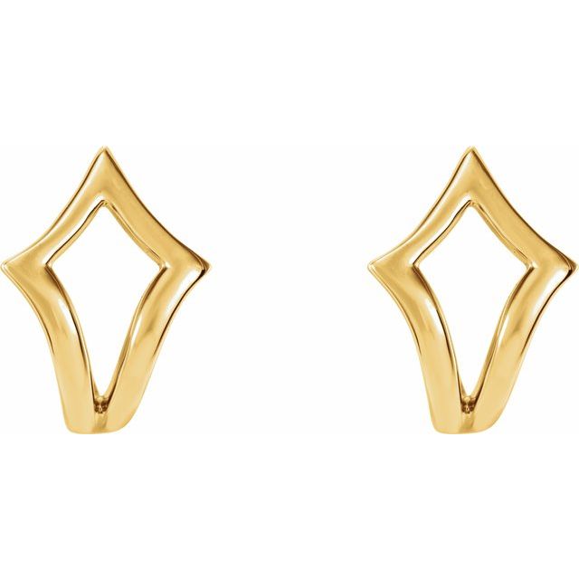 14K Geometric J-Hoop Earrings