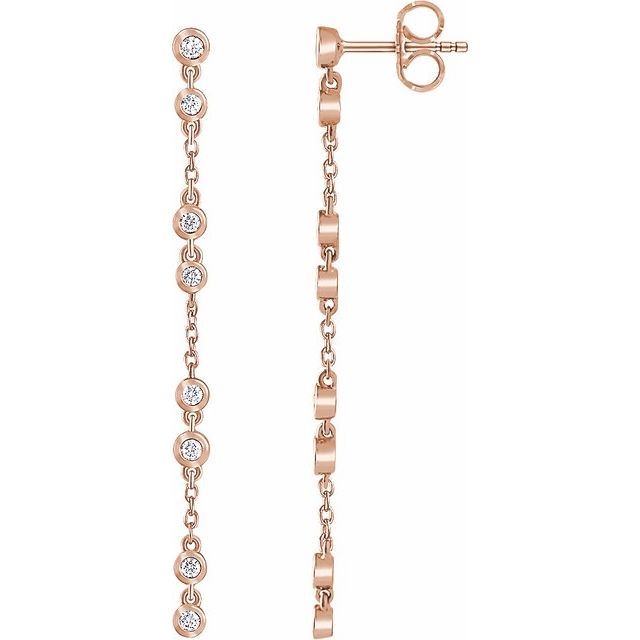 14K 1/3 CTW Natural Diamond Chain Earrings