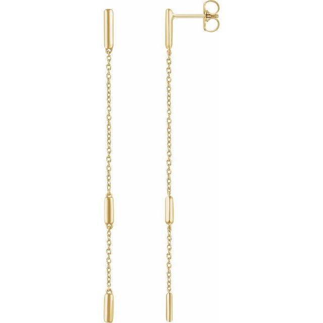 14K Bar Chain Earrings