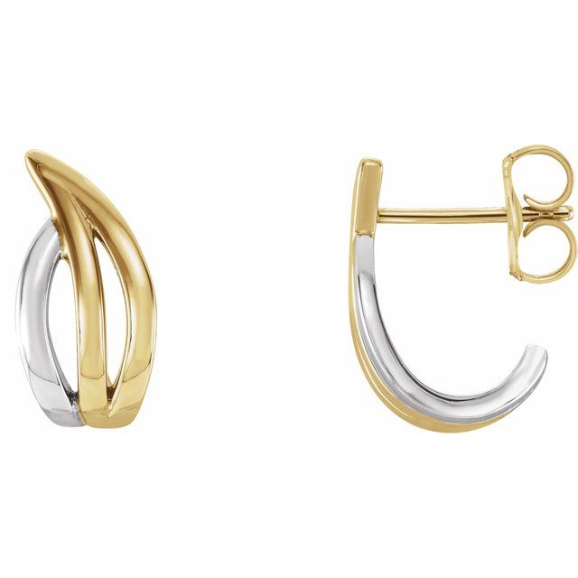 14K / Freeform J-Hoop Earrings