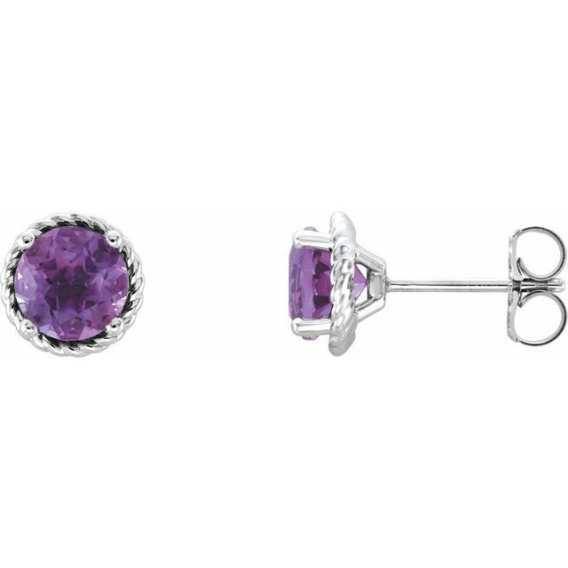 14K Amethyst Rope Earrings