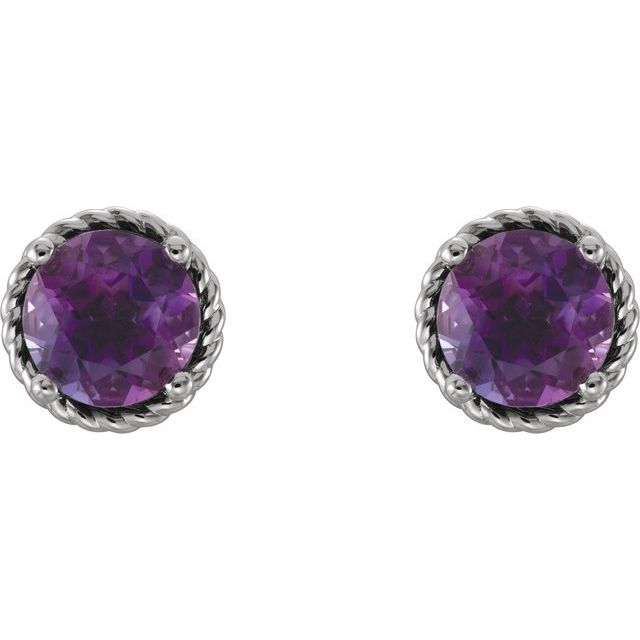 14K Amethyst Rope Earrings