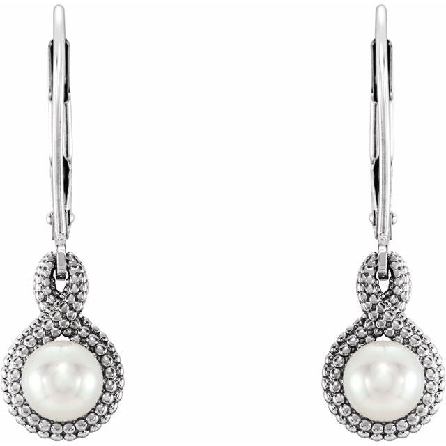 14K Beaded Cultured Freshwater Pearl Earrings