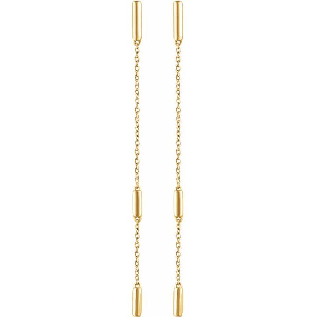 14K Bar Chain Earrings