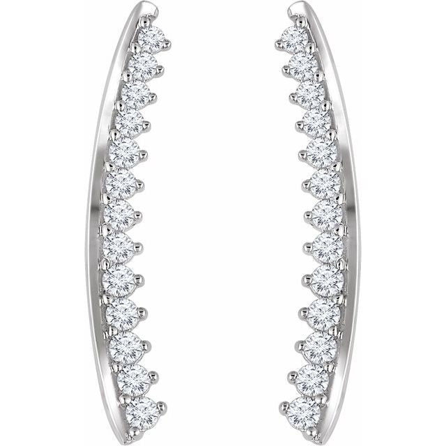 14K 1/3 CTW Natural Diamond Ear Climbers