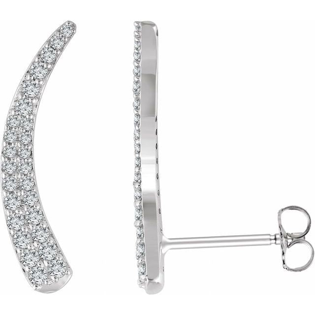14K 3/8 CTW Natural Diamond Ear Climbers