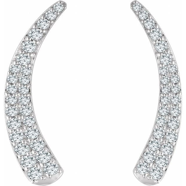14K 3/8 CTW Natural Diamond Ear Climbers