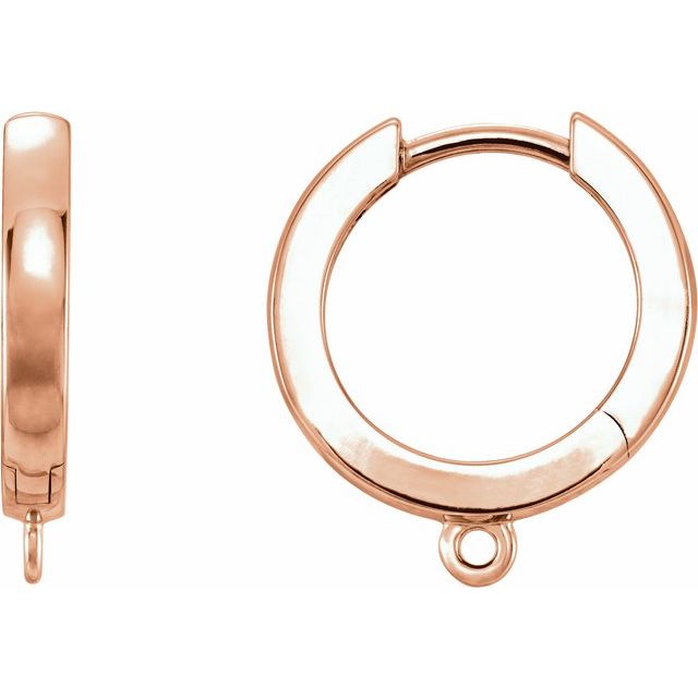 14K Hinged Hoop Earring Top